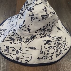 Anthropologie Black and White Capri Print Hat